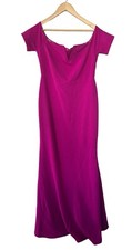 Lulus Notch Neckline Magenta Gown Large