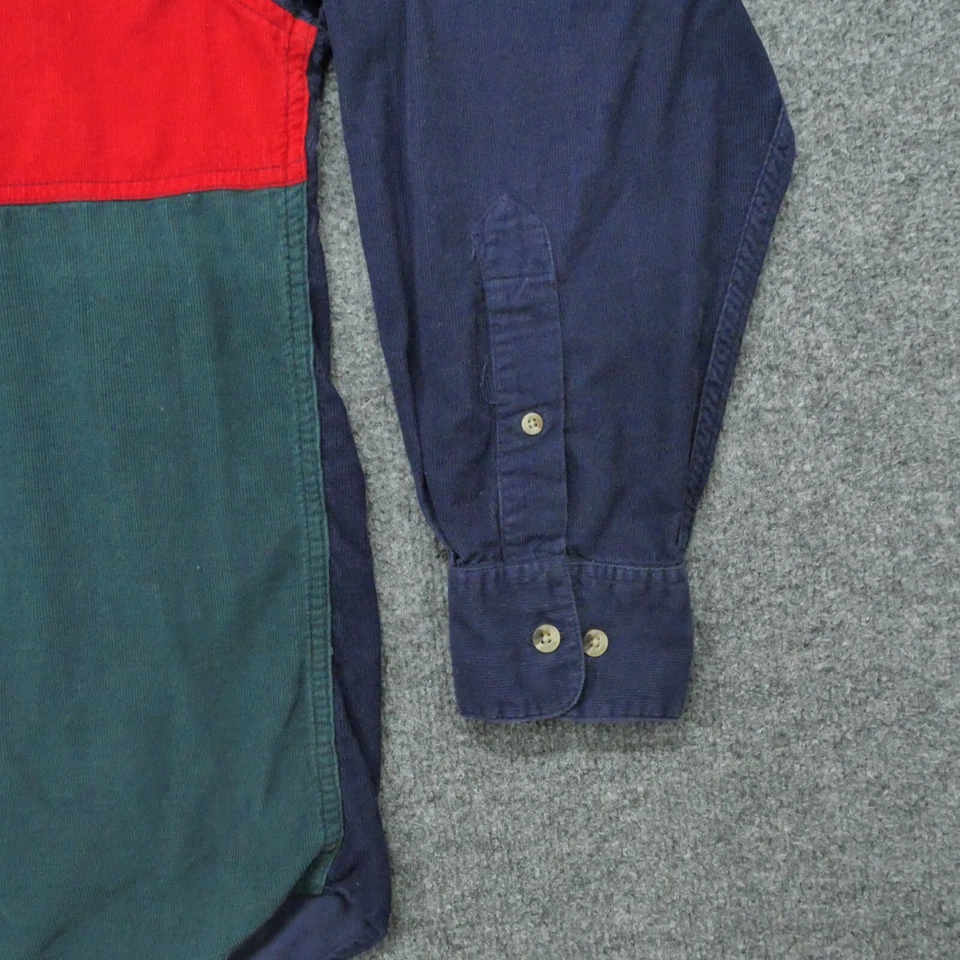 Vintage Boston Traders Shirt Mens Medium Blue Red Green Corduroy 90s - Image 3 of 4