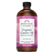 Organic Castor Oil 16 oz By Heritage Store