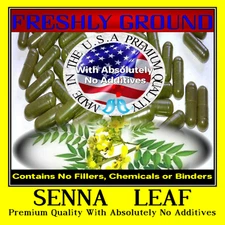 SENNA LEAVES With Absolutely No Additives High Potency 100 Vegetarian Capsules