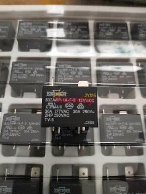 2PCS  832AWP-1A-F-S or 832AWP-1A-F-C 12VDC Power Relay 30A 250VAC 4 Pins