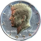 DANBURY MINT-KENNEDY HALF DOLLAR COLLECTION 1974D -LAYERED 24 GOLD & .999 SILVER