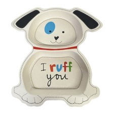 I Ruff You Dog Bamboo Kids Plate Eco-Friendly Dishwasher Safe