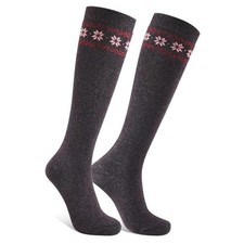 Wool Socks for Women Ultra Soft Support Knee High, Travel, Hiking, Ski - Red