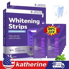 1-3BOX NEW-DR.DENT Purple Teeth Whitening Strips   Peroxide Free, 14 Count HOT