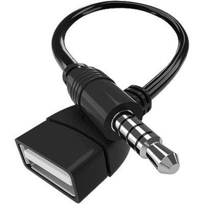 3,5 mm Stecker AUX Audio Klinke, USB auf Klinke Adapter, Stecker schwarz 