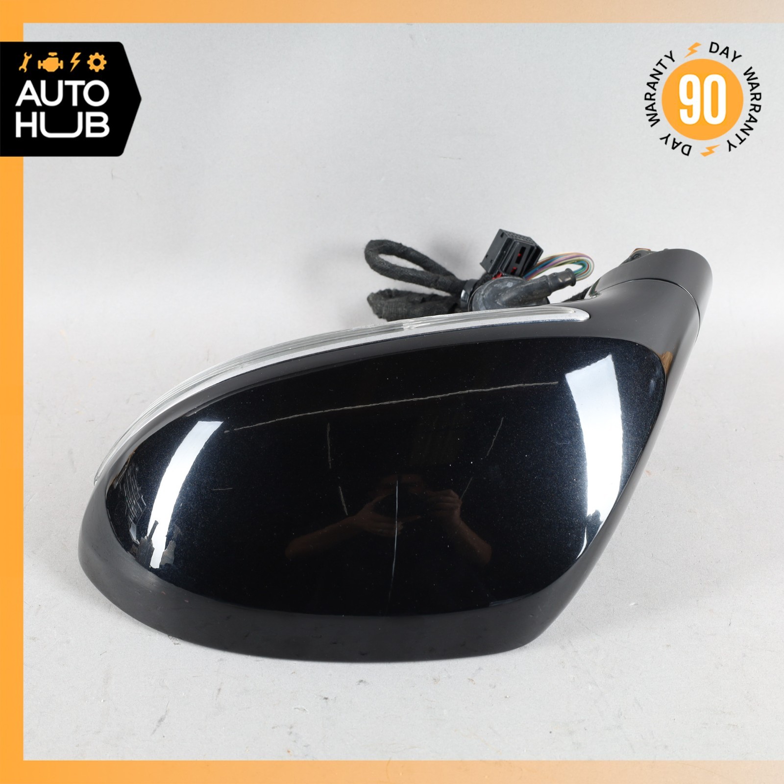 14-18 Bentley Flying Spur Left Rear View Door Mirror Black 4W1857409A OEM