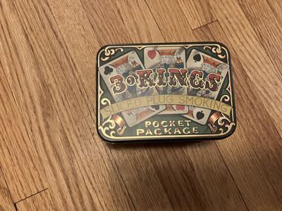 Vintage 3 Kings Sliced Plug Smoking Tin Box Plain Tree Tobacco