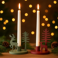 Kerzenhalter Metall Ca 14,5X8,5Cm KerzenstäNder Weihnachtsdeko Tischdekoration