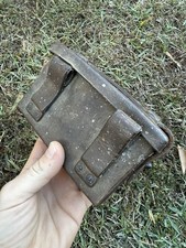 Original WW2 Japanese Arisaka Type 38 99 Leather Ammunition Belt Pouch Marked