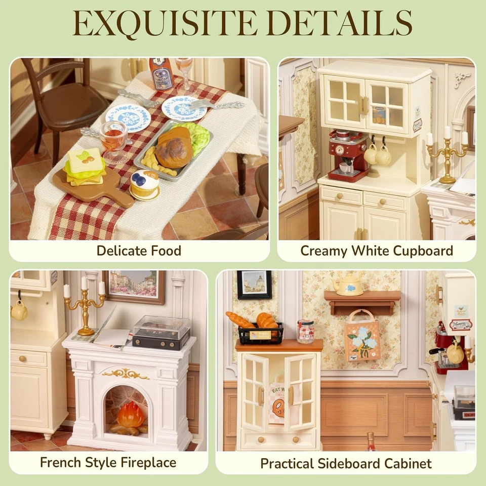 Rolife Warm Dining Room Kunststoff Zum Selbermachen Miniatur Haus Puppenhaus Kit - Bild 4 von 4
