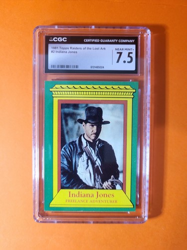 1981 Topps Raiders Of The Lost Ark #2 Indiana Jones CGC 7.5 - Bild 2 von 3