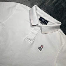 Psycho Bunny Polo Shirt Women's 4 White Short Sleeve Cotton Blend Golf Casual