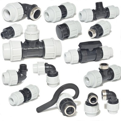 PP Klemmfitting PE Rohr Verschraubung Kupplung Fitting Winkel T-Stück 