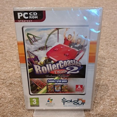 RollerCoaster Tycoon 2 Deluxe PC CD ROM Videospiel Strategie Sim Atari NEU SEALED