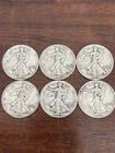 Lot of 6 Walking Liberty Half Dollars -1942