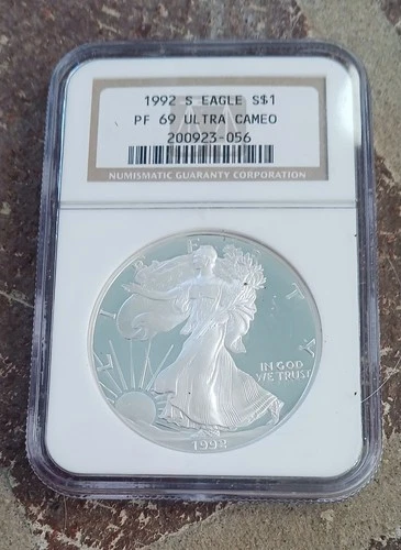 1992-S American Silver Eagle Coin NGC PR-69 Ultra Cameo
