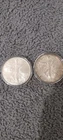 Lot of 2 American BU Silver Eagle Coins 2001 Light Tone  1oz. Fine Silver