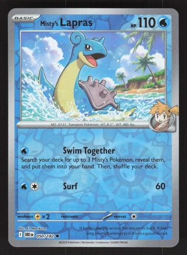 Misty's Lapras 050/182 Reverse Holo SV10: Destined Rivals NM