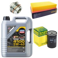 MotoröL Filter Set 5W-40 5 Liter + ÖLablassschraube FüR Audi Coupe 80 100 A6 2.6