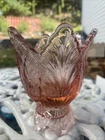 Fenton Glass Pink Reversible Tulip Taper Votive Candle Holder 4.5”