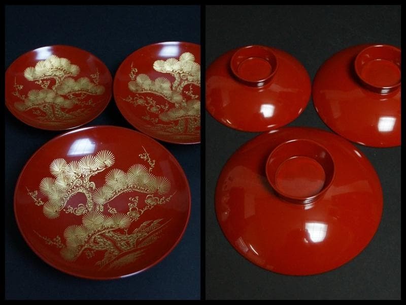 Jubako Bento Box Japanese Wajima lacquer wooden toso set gold lacquered "Shochik Jubako Bento Box Japanese Wajima lacquer wooden toso set gold lacquered "Shochik