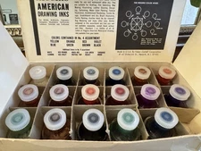 Vintage Higgins No. 9 Scholastic American Drawing Inks in Box