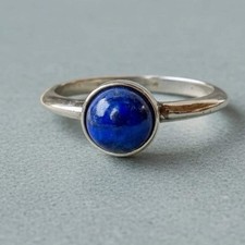 Lapis Lazuli Ring Handcrafted Silver Talisman for Insight
