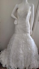 ALLURE ROMANCE BRIDAL GOWN OFF WHITE SIZE US 10 WITH CATHEDRAL