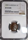 NGC XF-45 BN 1909-S Lincoln Cent, Sharply Struck, Chocolate-Brown, Key-Date!