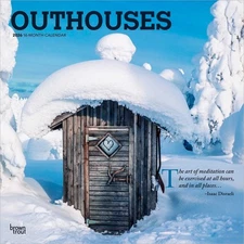 Outhouses | 2026 12x24" (Hanging) Monthly Square Wall Calendar | Plastic-Free