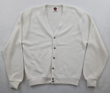 Im A Plum Vintage Ivory White Cardigan Button Down Men's Size Large Made In USA