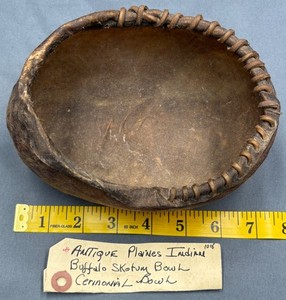 Vintage Native American Plaines Indian Ceremonial Buffalo Bowl