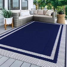 Outdoor Rug, Waterproof Reversible Patio Rugs, 5x8ft Large Outdoor Area Rug F...