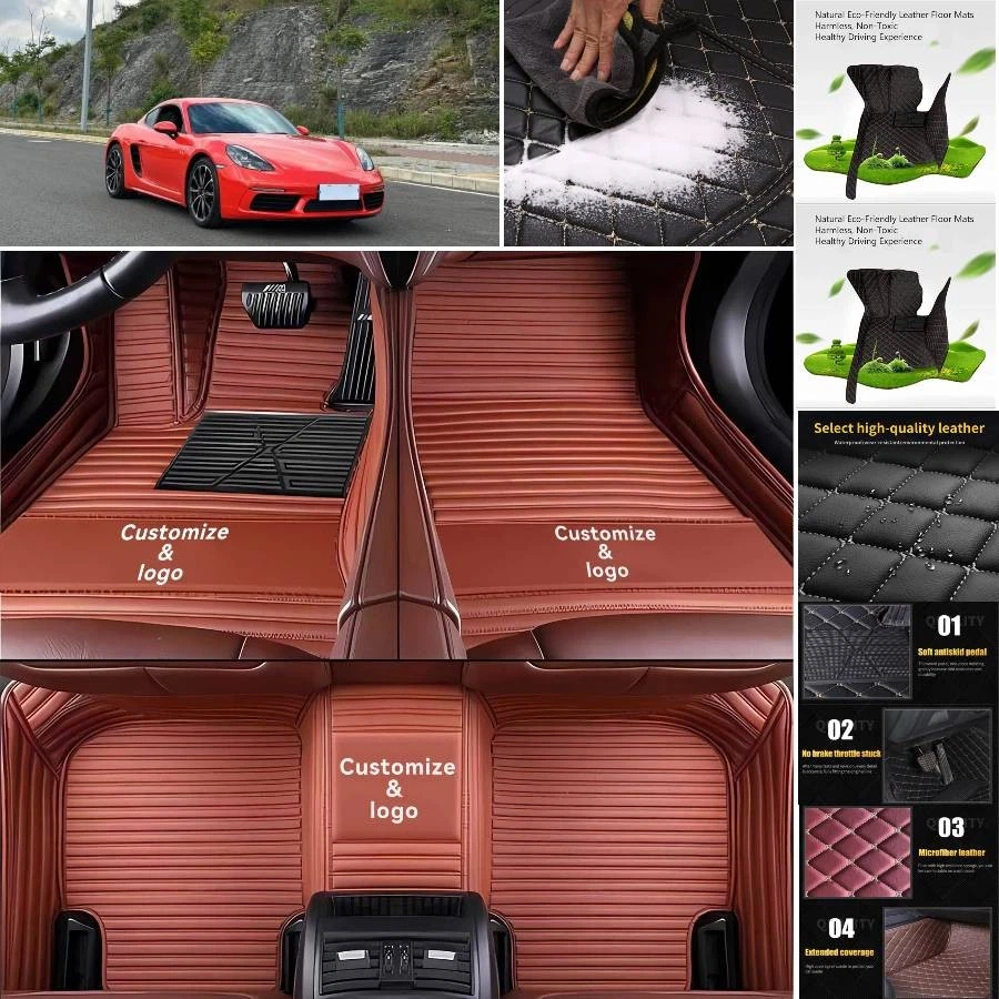 For Porsche Cayman Car Floor Mats Carpets Cargo Liners Custom All Weather Foto 4 de 4