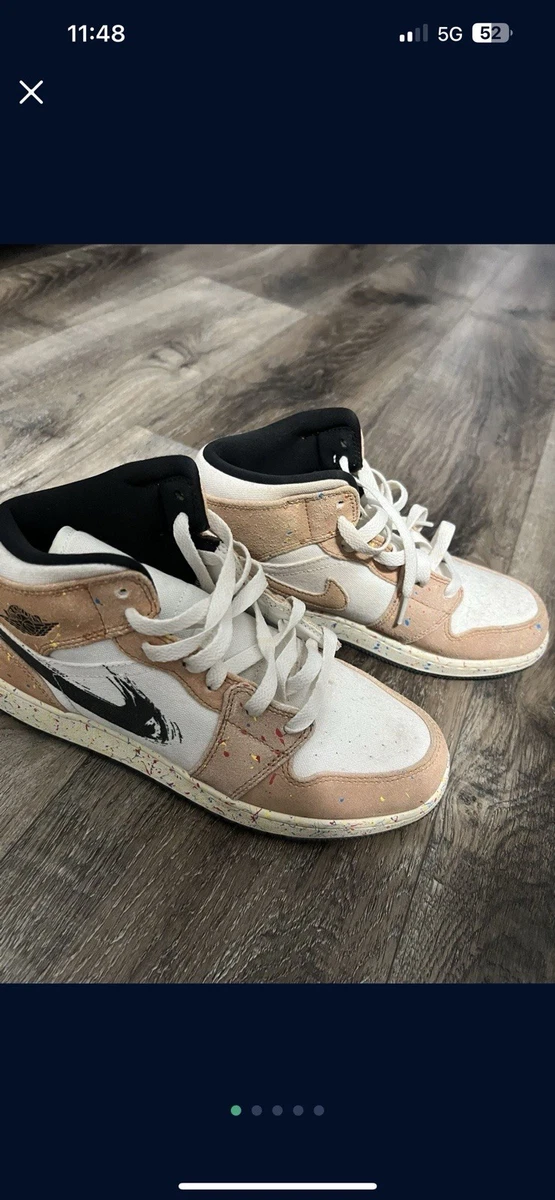 Jordan 1 Low Brushstroke Swoosh - Black Red for Sale