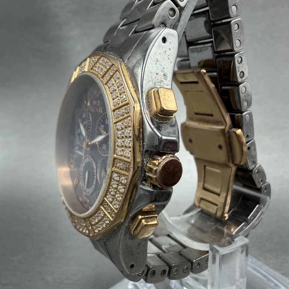 Reloj Swiss Precimax Cronógrafo Mujer 38mm Esfera Negra Cerámica Fecha Nuevo Batt Foto 3 de 4