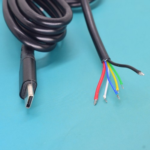 Cable de enchufe macho USB C tipo C de 4 pies de 1 pieza 5A 20 AWG cable coleta de datos de alimentación de 6 núcleos - Imagen 4 de 9