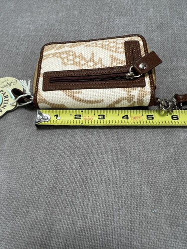 Spartina 449 Multi Wallet Wristlet Tropical Daufuskie Island Leather Linen Zip - Picture 13 of 19