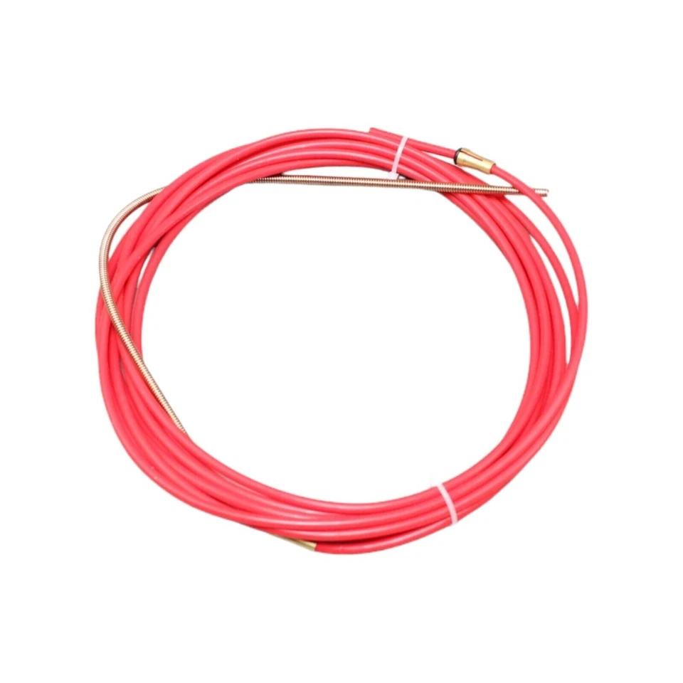 TRAFIMET Alma de teflón guía de alambre acero inoxidable, soldadura de aluminio 1,0-1,2 mm rojo 4 m ¡Juego MIG/MAG!