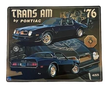1976 Trans AM by Pontiac Metal Sign, Retro Classic Car, Man Cave Garage Sign