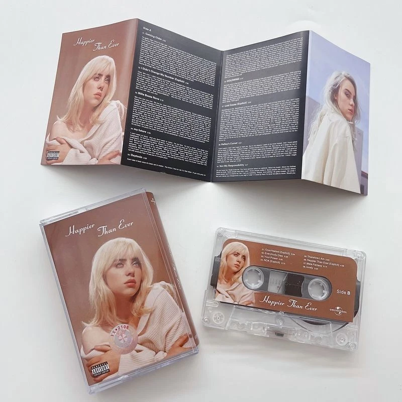 Billie Eilish Happier Than Ever Retro Album Tape Sealed Cassettes Foto 3 de 3