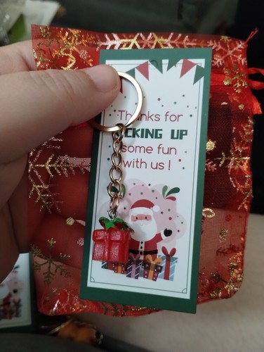 Christmas Keychain Acrylic 3D Designs with a bag & thank you note - Picture 6 of 29