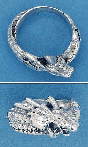 R076 Sterling Silver Dragon 3D Band Ring Size 9 Thumb New Solid 925 - Picture 2 of 2