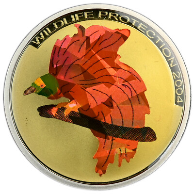 CONGO 5 Francs 2004 'Prismatic Wildlife - Kingfisher,Quetzal