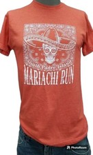 South Padre Island Mariachi Run Skull Graphic Orange T-Shirt Size Medium
