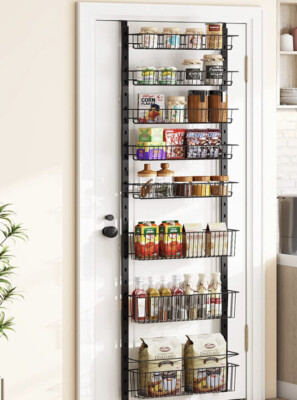1Easylife Over the Door Pantry Organizer 8-Tier Adjustable Baskets Pantry Org...