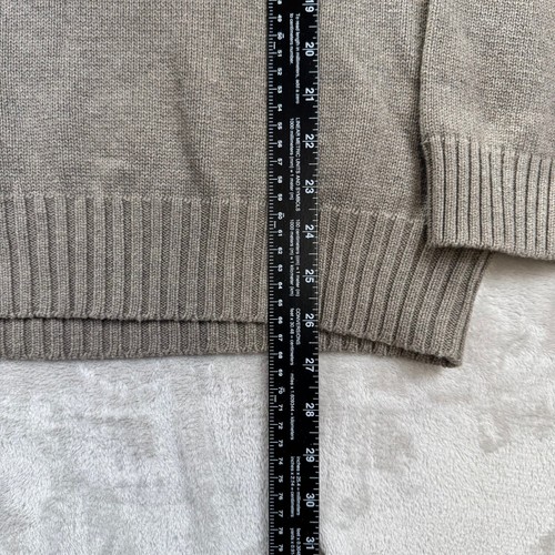 Suéter Tejido Izod Para Hombre L Marrón 1/4 Cremallera Cuello Simulado Pullover Vellón Cresta Logo - Imagen 5 de 6