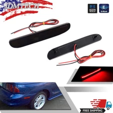 Smoke Lens LED Red Rear Bumper Side Marker Light For 94-98 Ford Mustang GT Cobra