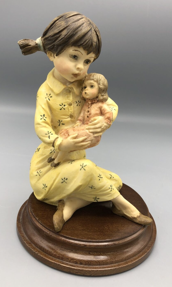 Charles Serouya & Son Large Girl with Baby Figurine Made in Italy